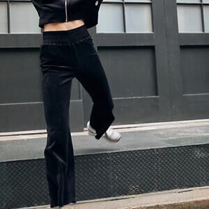 Free People Movement Take The Lead Black Velour Pants